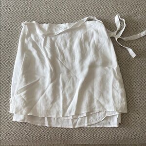 Sunday best white wrap mini skirt